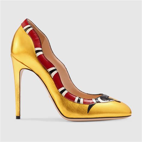 gucci heels with snake